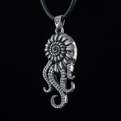 Handcrafted Nautilus of the Deep Pendant - Sterling Silver