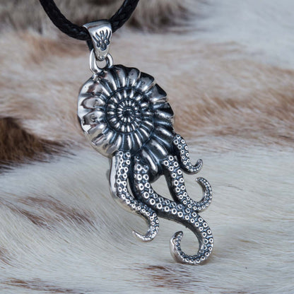 Handcrafted Nautilus of the Deep Pendant - Sterling Silver
