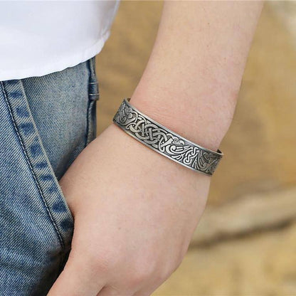 Antique Celtic Cuff Bangle - Ravens