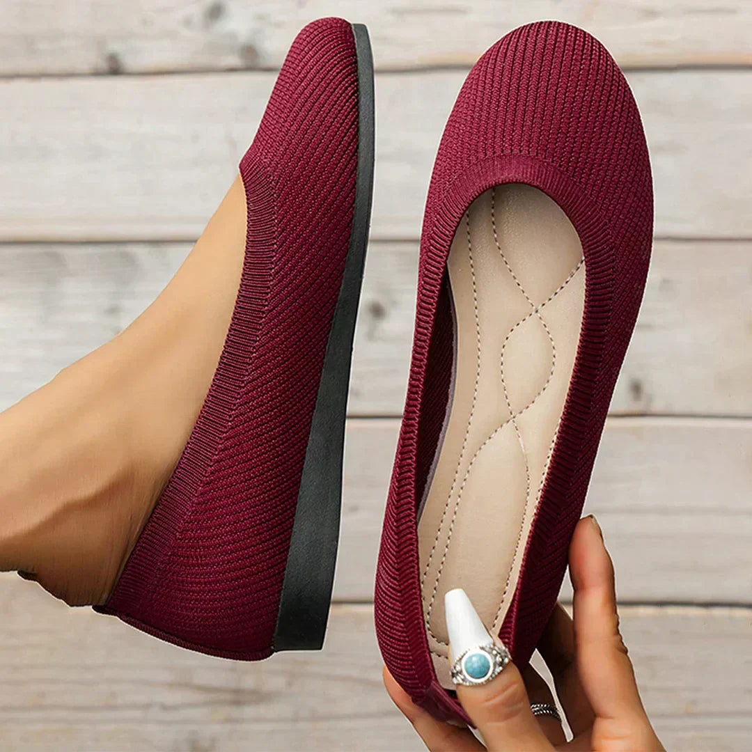 Zapatos planos de punto para mujer