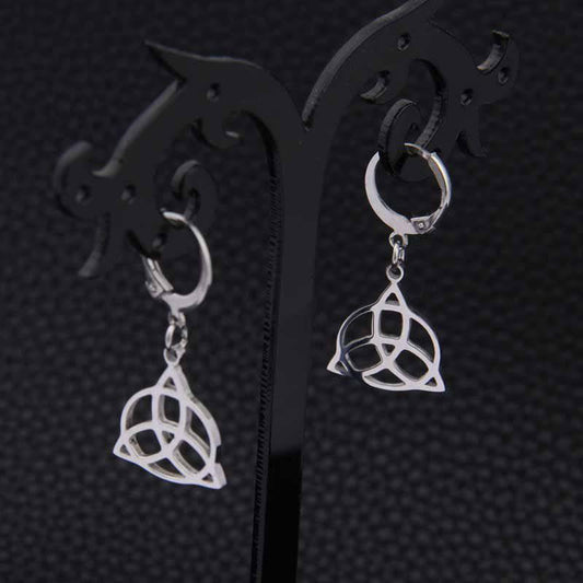 Celtic Knot Drop Earrings - Sterling Silver