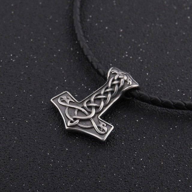 Celtic Raven Thor's Hammer - Stainless Steel