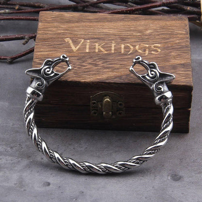 Celtic Wolf Torc Bracelet - Stainless Steel