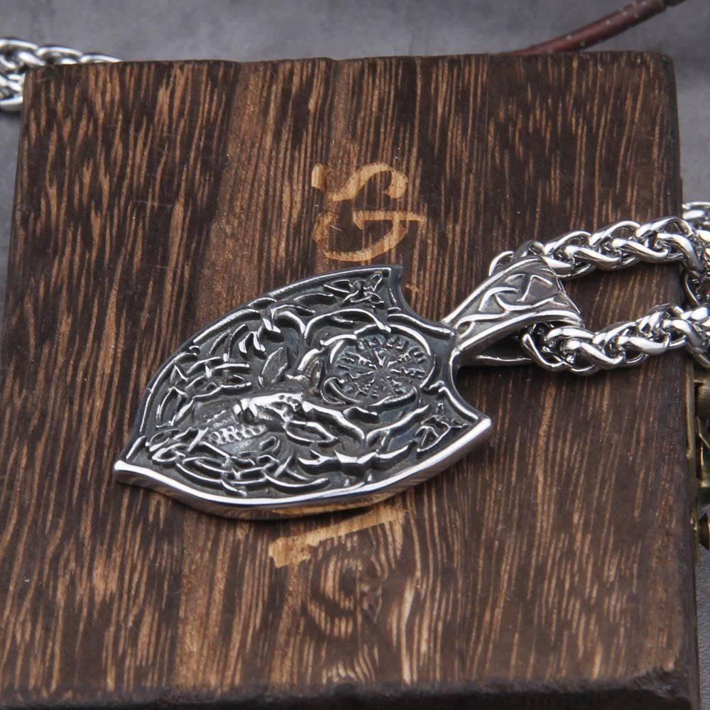 Cernunnos Celtic Shield Pendant - Stainless Steel