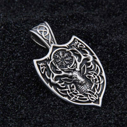 Cernunnos Celtic Shield Pendant - Sterling Silver