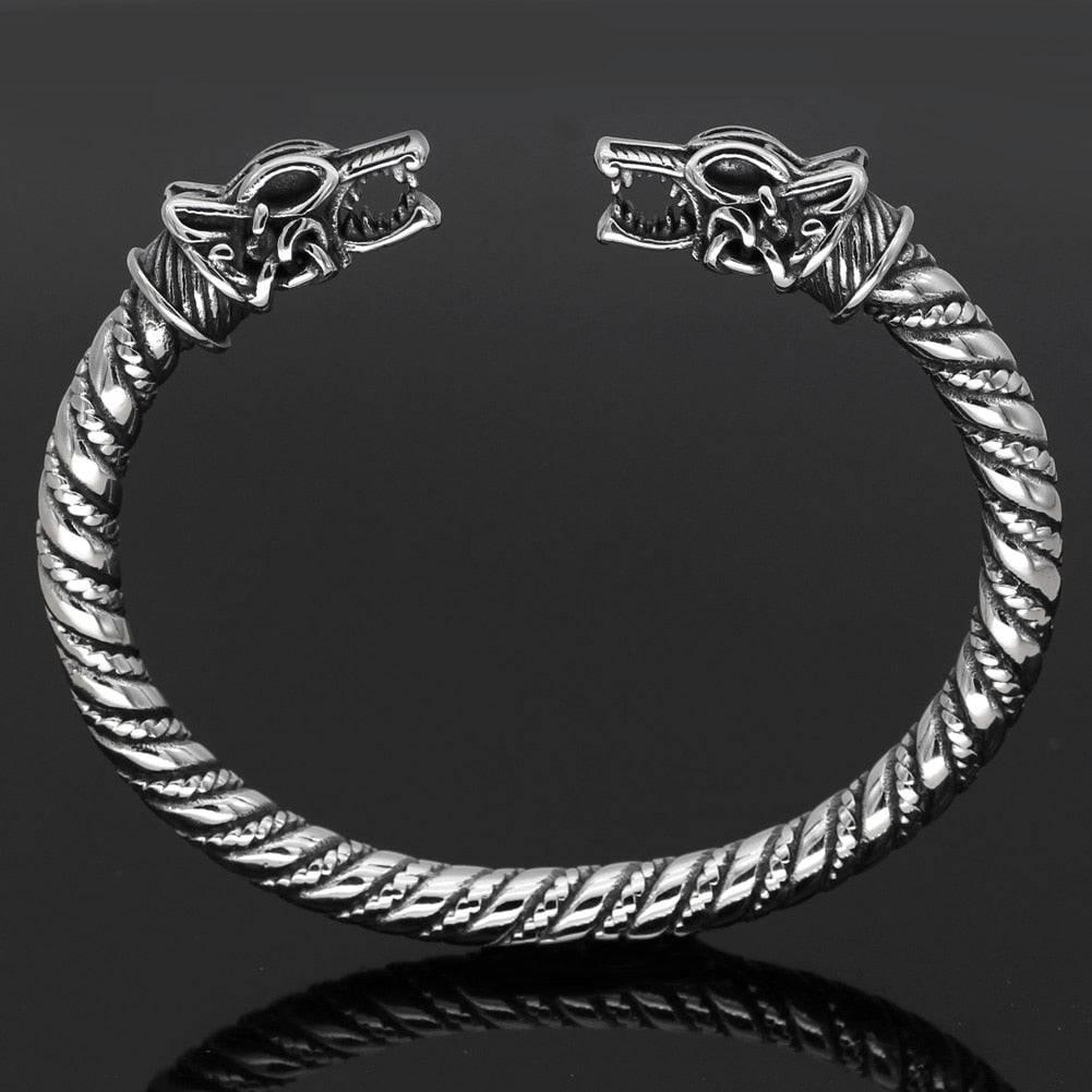 Fenrir Wolf Torc Bracelet - Stainless Steel