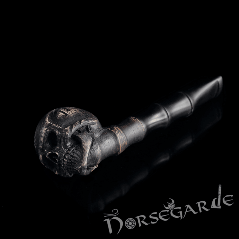Handcarved Skull Smoking Pipe - Ash Tree