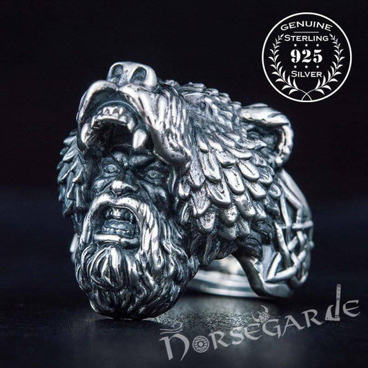 Handcrafted Bear Berserker Ring - Sterling Silver