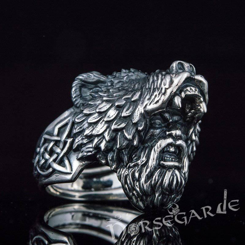 Handcrafted Bear Berserker Ring - Sterling Silver