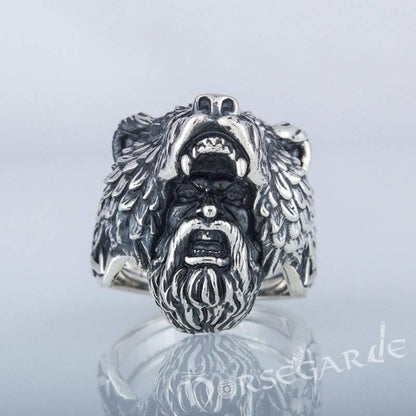 Handcrafted Bear Berserker Ring - Sterling Silver