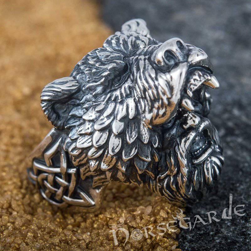 Handcrafted Bear Berserker Ring - Sterling Silver