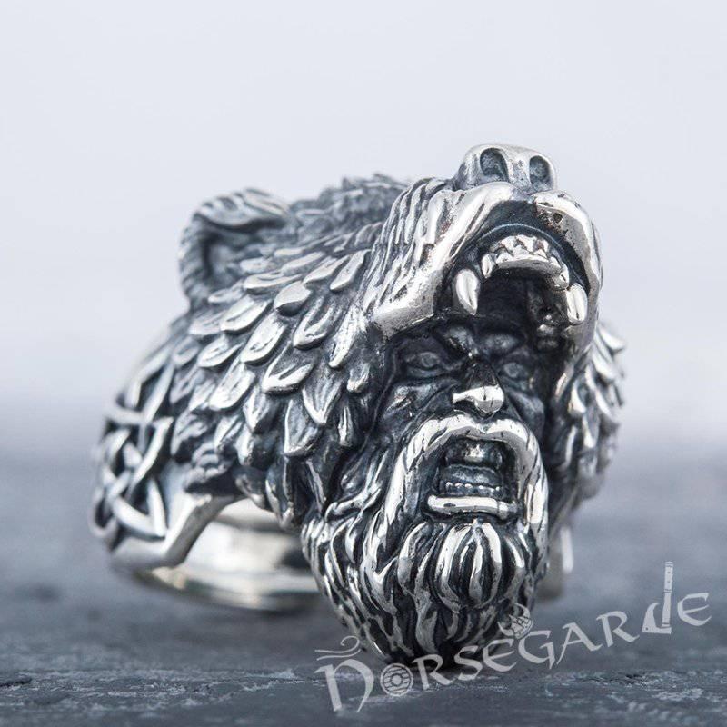 Handcrafted Bear Berserker Ring - Sterling Silver