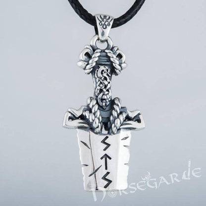 Handcrafted Broken Runic Sword Pendant - Sterling Silver