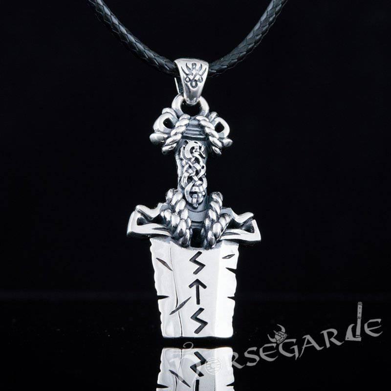 Handcrafted Broken Runic Sword Pendant - Sterling Silver