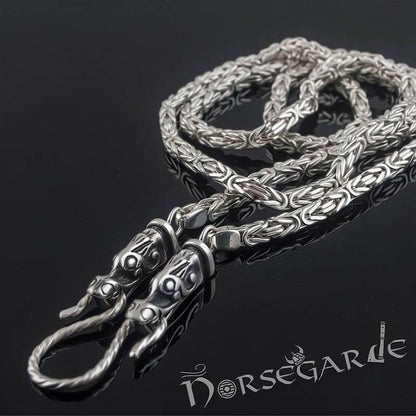 Handcrafted Byzantine Chain with Wolves - Sterling Silver