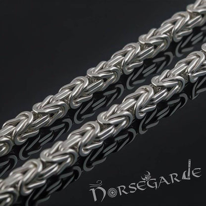 Handcrafted Byzantine Chain with Wolves - Sterling Silver