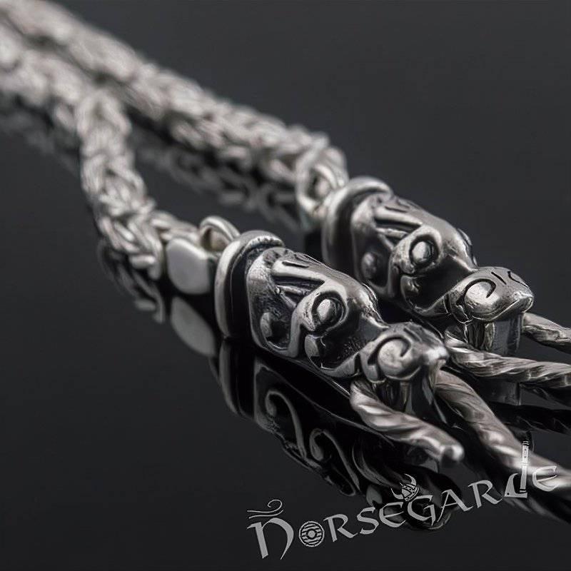 Handcrafted Byzantine Chain with Wolves - Sterling Silver