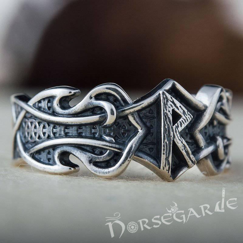 Handcrafted Celt Ornament Raido Band - Sterling Silver