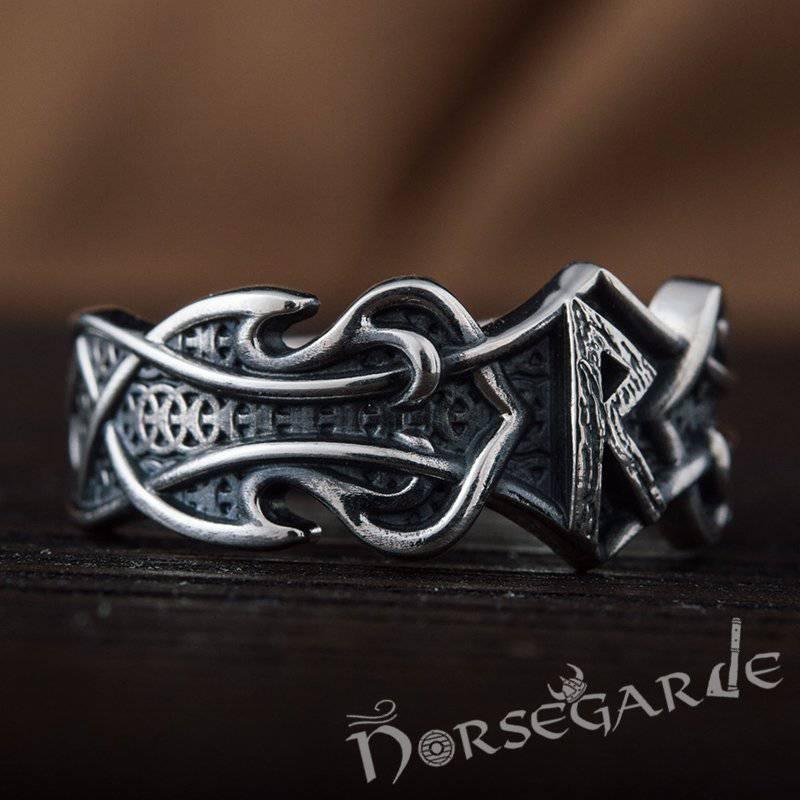 Handcrafted Celt Ornament Raido Band - Sterling Silver