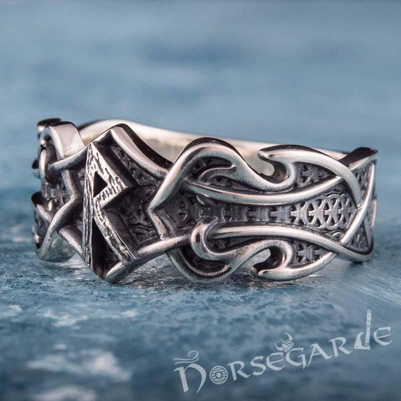 Handcrafted Celt Ornament Raido Band - Sterling Silver