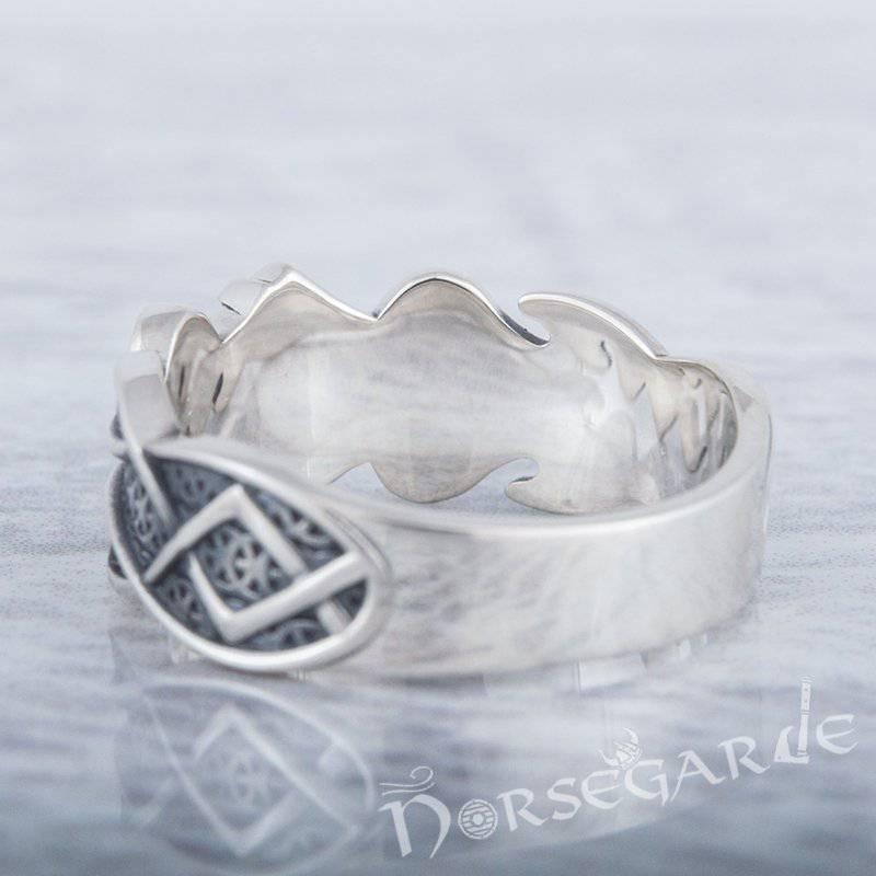 Handcrafted Celt Ornament Raido Band - Sterling Silver