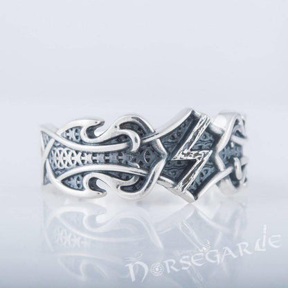 Handcrafted Celt Ornament Sowilo Band - Sterling Silver