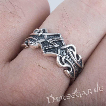 Handcrafted Celt Ornament Sowilo Band - Sterling Silver