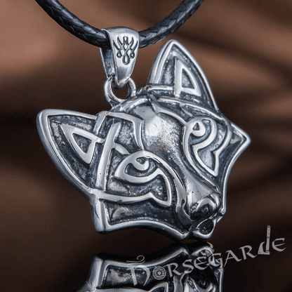 Handcrafted Celtic Fox Pendant - Sterling Silver
