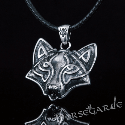 Handcrafted Celtic Fox Pendant - Sterling Silver