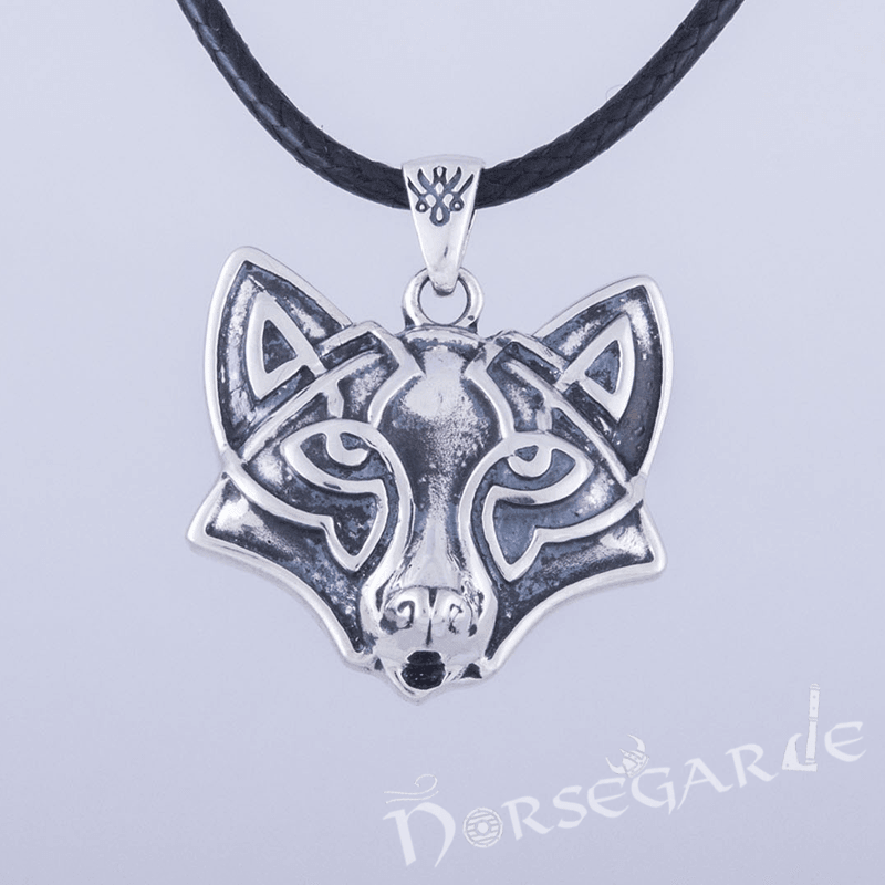 Handcrafted Celtic Fox Pendant - Sterling Silver