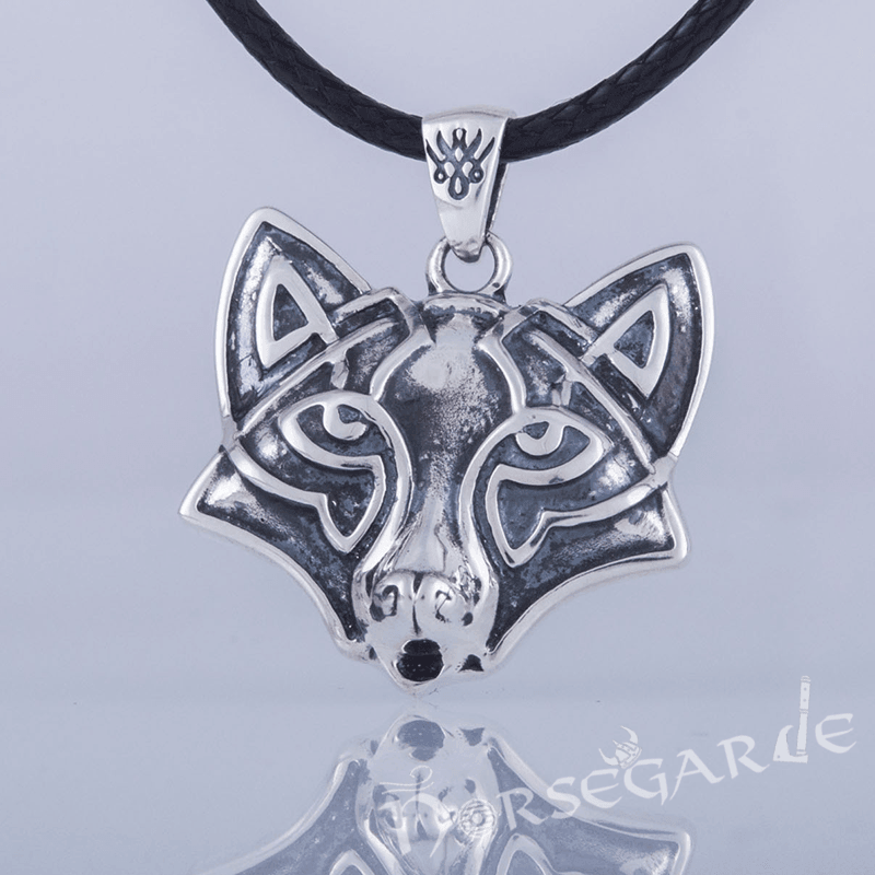 Handcrafted Celtic Fox Pendant - Sterling Silver