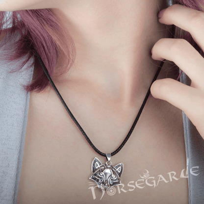 Handcrafted Celtic Fox Pendant - Sterling Silver