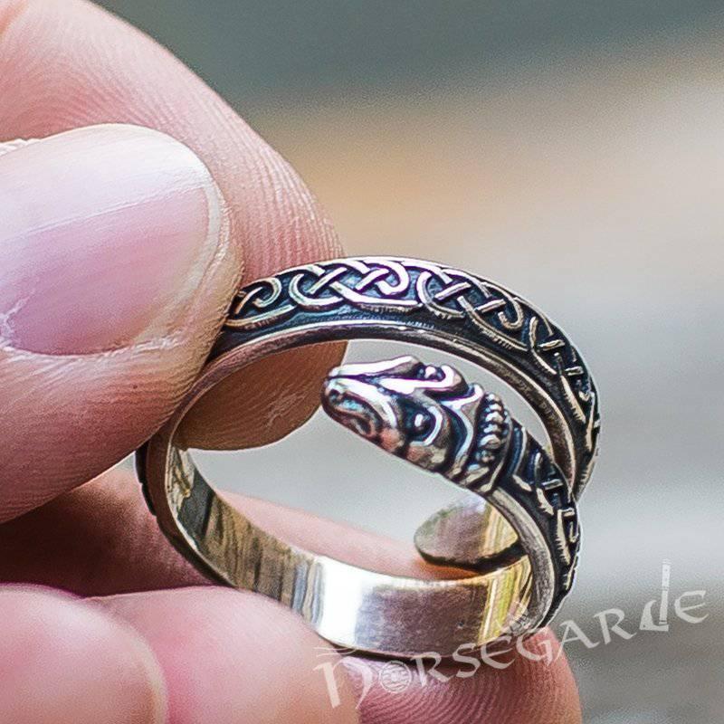 Handcrafted Celtic Jormungandr Band - Sterling Silver