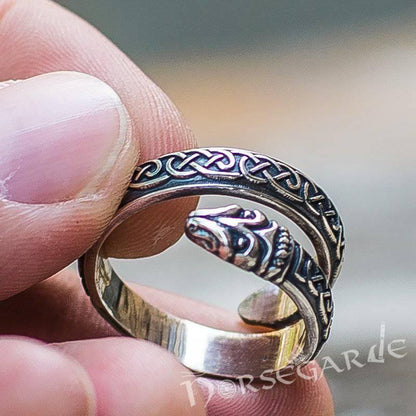 Handcrafted Celtic Jormungandr Band - Sterling Silver