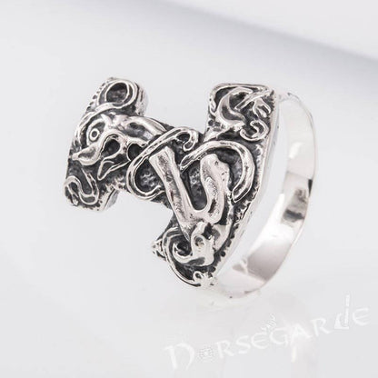 Handcrafted Celtic Mjölnir Ring - Sterling Silver