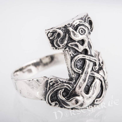 Handcrafted Celtic Mjölnir Ring - Sterling Silver