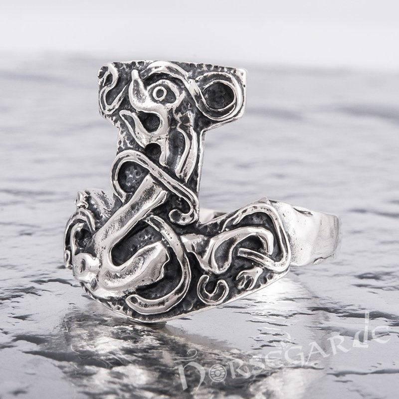 Handcrafted Celtic Mjölnir Ring - Sterling Silver