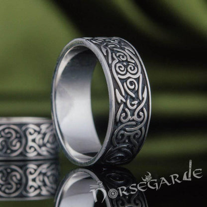 Handcrafted Celtic Ornamental Band - Sterling Silver
