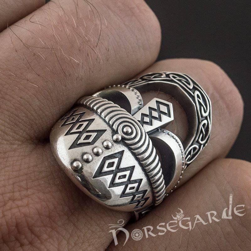 Handcrafted Celtic Warrior Helm Ring - Sterling Silver