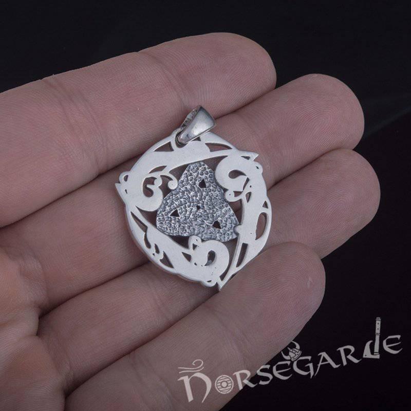 Handcrafted Celtics Horn Triskelion Pendant - Sterling Silver