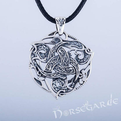 Handcrafted Celtics Horn Triskelion Pendant - Sterling Silver