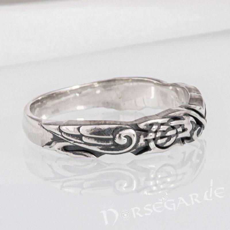 Handcrafted Clashed Ravens Band - Sterling Silver