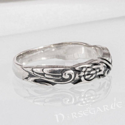 Handcrafted Clashed Ravens Band - Sterling Silver