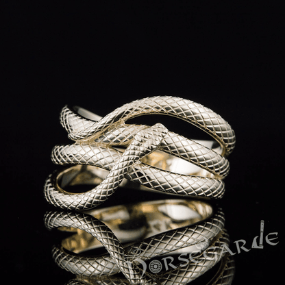Handcrafted Coiled Jormungandr Ring - Gold