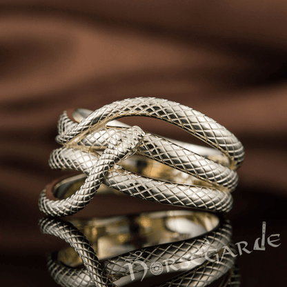 Handcrafted Coiled Jormungandr Ring - Gold