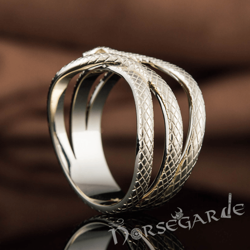 Handcrafted Coiled Jormungandr Ring - Gold