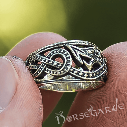 Handcrafted Coiled Serpent Ring - Sterling Silver