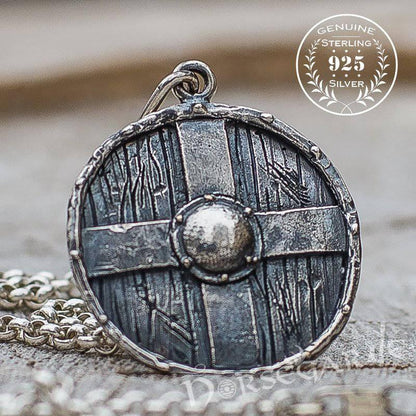Handcrafted Cross Reinforced Shield Pendant - Sterling Silver