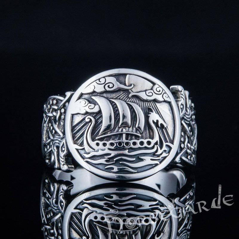 Handcrafted Drakkar Jellinge Style Ring - Sterling Silver