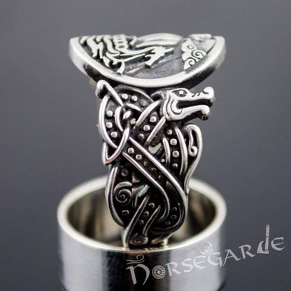 Handcrafted Drakkar Jellinge Style Ring - Bronze